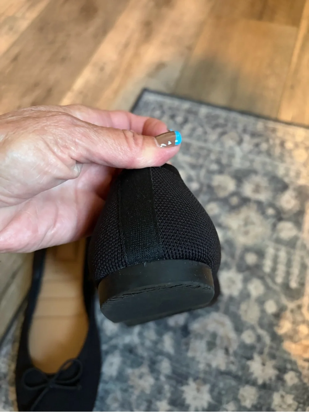 me too Black Ballet Flats with Bow Accent